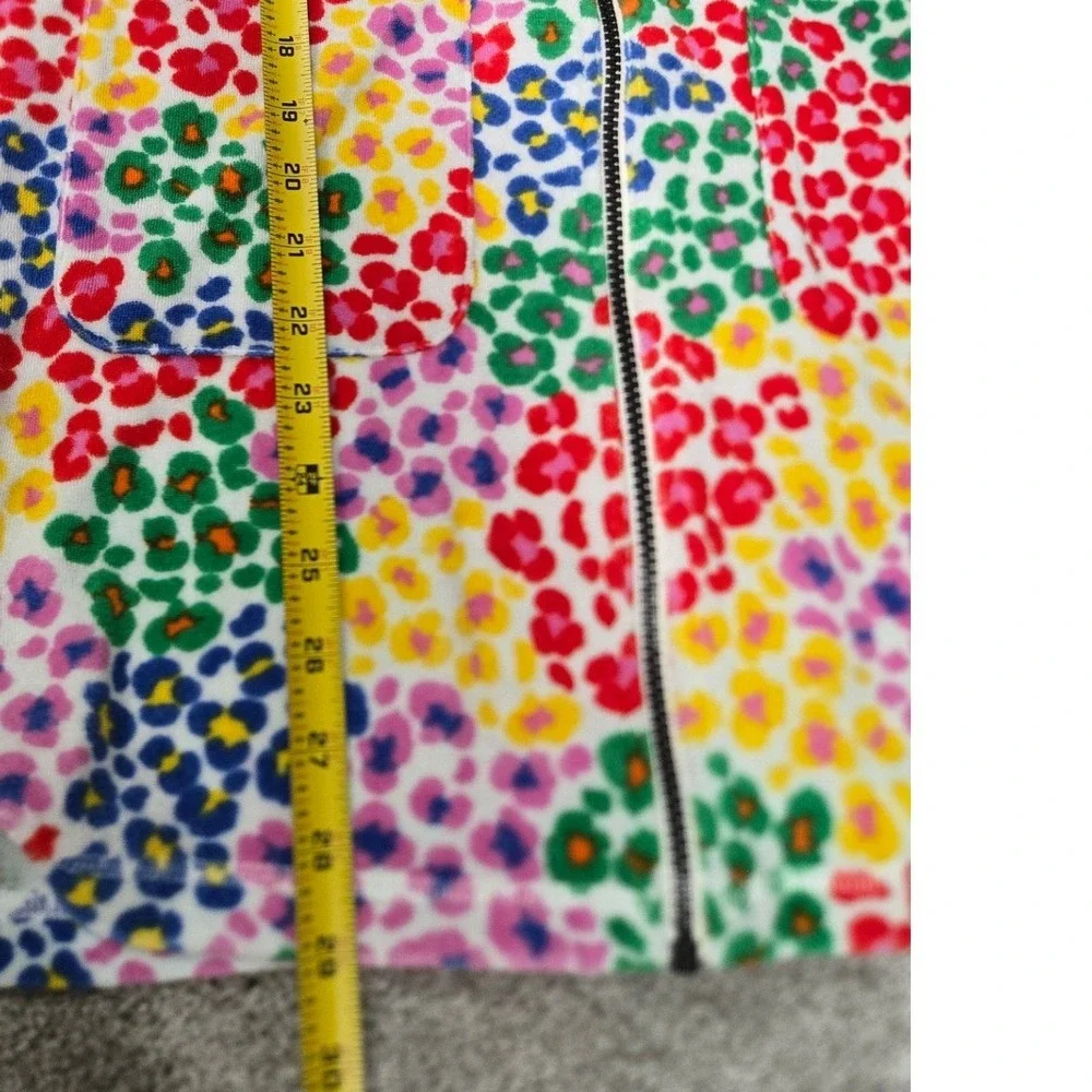 Mini Boden Romie Towelling Zip Throw On Leopard Floral Print Girls Size 11-12Y